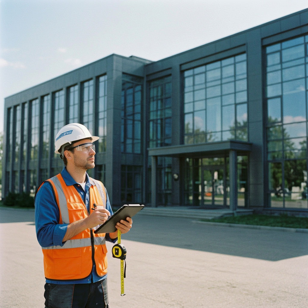 Route planner performing a site survey at an office building