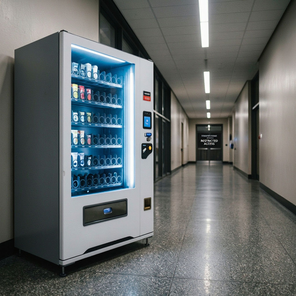 Federal building corridor with restricted access
